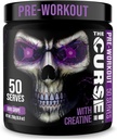 JNX SPORTS The Curse! Pre Workout Powder for Men & Women, Caffeine, Beta-Alanine, Creatine, L-Citrulline, 50 Servings, Dark Grape Flavor – Boost Energy, Strength & Focus