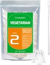 wananfu Size 2 Empty Capsules Vegetarian (100 Count) Bundle with 2 Micro Lab Spoons, Clear Fillable Veggie Pill Capsules Size 2 for Making Your Own Supplements