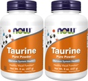 NOW Supplements, Taurine Pure Powder, Nervous System Health*, Amino Acid, 8-Ounce (Pack of 2)