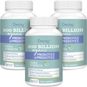 Probiotics for Women and Men, 300 Billion CFU 24 Strains Probiotics + 15 Organic Herbs Prebiotics Blend, Shelf Stable Gut Health Supplement for Digestive Immune & Whole-Body Health, 6 Month Supply