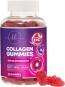 Collagen Peptides Gummies with 2500 mcg Biotin - Hydrolyzed Protein Type I & III Multi Collagen Supplement with Vitamin C & Zinc - Support for Hair, Skin, Nails, Tasty Pomegranate Flavor - 120 Gummies