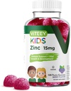Viteey Zinc for Kids Gummies 15mg - Immune Support for Kids & Teens - Powerful Natural Antioxidant, Kids Zinc Vitamin Supplement - Vegan, Gelatin Free, Gluten Free - Tasty Chewable Berry Flavor Gummy