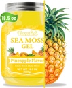 18.5 OZ Sea Moss Gel, Organic Raw Vegan Pineapple Flavor for Hair Skin Thyroid & Immune Support, Wildcrafted Irish Sea Moss Gel, Superfood Rich in 102 Vitamins & Minerals