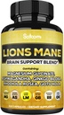 Lions Mane Supplement Capsules with Magnesium with Ashwagandha Root, Ginkgo Biloba, Rhodiola Rosea and Gotu Kola - 210 Vegan Capsules - Support Brain Health, Positive Mood & Energy Production