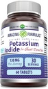 Amazing Formulas Potassium Iodide (for Short-Term Use) | 130 Mg per Serving | 60 Tablets | Non-GMO | Gluten-Free | Made in USA
