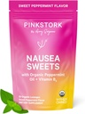 Pink Stork Organic Peppermint Sweets for Morning Sickness and Motion Sickness Support, Added Vitamin B6, 1st Trimester Pregnancy Must Haves - 30 Wrapped Peppermint Candies