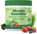 360 Nutrition Super Greens Powder with Probiotics & Digestive Enzymes, Sugar & Gluten Free, Plant-Based Superfood for Gut Health, Immunity - 6.35 oz