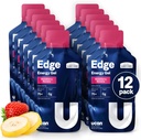 UCAN Edge Energy Gel Shots, Strawberry Banana (12, 2 Ounce Packets) for Running, Training, Workouts, Fitness, Cycling, Crossfit | Sugar-Free, Vegan, & Keto Friendly Energy