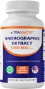 Vitamatic Andrographis Extract 1000 mg Per Serving - 120 Veg Capsules - 20X Extract, 100% Vegetarian, All-Natural, Gluten Free, Non-GMO