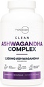 Type Zero KSM-66 Ashwagandha Root Extract 1,200mg, 60 Servings - High Potency 5% Withanolides - with Turmeric, Rhodiola Rosea and BioPerine Black Pepper Extract - 180 Veggie Caps