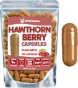 XPRS Nutra Hawthorn Berry Capsules - 180 Count (90 Day Supply) of Premium USDA Hawthorne Berry Capsules for Cardiovascular Support - Vegan Friendly Hearth Health Supplement