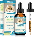 L-Lysine for Cats,Lysine Drops Immune Support Supplement,Sneezing,Cold,Allergy Relief,Runny Nose,Feline Respiratory,Natural Antibiotics for Cats with Colostrum,Taurine (Roast Chicken Flavor/2floz)