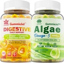 Sugar Free Omega 3 Fatty Acid 2000mg With 640mg DHA & 290mg EPA, Multivitamin, CoQ10, Astaxanthin + Ginger Filled Gummies for Nausea - Stomach Relief - Ultra Absorption for Digestive Support