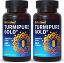 BioEmblem Turmeric Curcumin with Clinically Studied TurmiPure - 1 Small Cap Daily, 24x More Absorption Than Others - Non-GMO - Joint Support, Healthy Inflammation Turmeric Supplements, 60 Serving