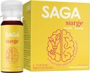 SAGA SURGE Organic Energy Shots | Performance Drink | Yerba Mate & Alpha GPC Supplement with CoQ10, Turmeric & Mushrooms | Pre Workout Boost Drink for Focus, Endurance & Performance | 2oz Peach Mango