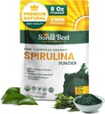 Sunlit Best Spirulina Powder Organic USDA - Chlorophyll, Fast Absorption, Blue-Green Spirulina Algae, Raw Vegan Protein - Non-GMO, Gluten Free Superfood Energy, Gut, Immune Support Supplement - 8 Oz