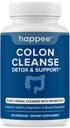 Happee Colon Cleanser & Detox for Weight Loss & GLP-1 Support - 15 Day Colon Cleanse Pills & Gut Support Probiotics Women Men - Fast Natural Laxatives Constipation Relief