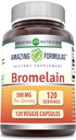 Amazing Formulas Bromelain Supplement | 500 Mg Per Serving | Veggie Capsules | Non-GMO | Gluten Free | Made in USA | Ideal for Vegetarians (1 Pack | 120 Count)