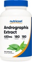 Nutricost Andrographis Extract 450mg, 180 Vegetarian Capsules - Non-GMO & Gluten Free