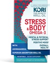 Kori Stress & Body Adaptogen Supplement - Krill Oil & Ashwagandha/Omega-3 Fatty Acids for Heart, Brain, Eye, & Joint Health/Occasional Stress, Mood, & Sleep Support / 80 softgels