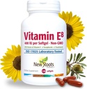 NEW ROOTS HERBAL Vitamin E 400 IU Capsules | Organic Antioxidant Supplement | All 8 Types of Vitamin E for Brain & Vision Support | 4 Tocopherols & 4 Tocotrienols for Women & Men (120 Softgels)
