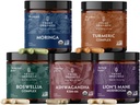 TRIBE ORGANICS Life Mastery Bundle – Organic KSM-66 Ashwagandha + Boswellia Complex + Curcumin C3 Complex + Organic Lions Mane + Organic Moringa