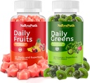 Superfood Fruits and Veggies Gummies (120 Chews), 12+ Superfruits & 30 Veggies, Fruit & Herbs, Fruit and Vegetable Vitamins, Non-GMO, Pectin-Based, Gluten-Free