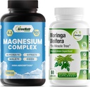 Magnesium Supplement with Glycinate, Citrate, Malate & Oxide Plus Moringa Oleifera with Vitamin C, Omega 3 & Amino Acids - Boosts Energy, Mood, Memory