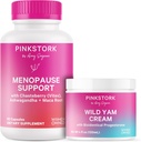 Pink Stork Menopause Supplement & Wild Yam Cream for Women to Support Hormone Balance, Ashwagandha, Black Cohosh, & Wild Yam, Hormonal & Mood Support, Duo