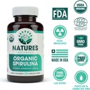 USDA Organic Spirulina Tablets - Non-GMO Green Superfood Supplement: 3000mg of Fresh Blue Green Algae, Vegan, Gluten Free, Sustainably Grown, Pesticides Free and Non-Irradiated, 500mg per Tablet, 180'