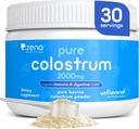 Zena Nutrition Bovine Colostrum Powder Supplement, 2000mg Pure Colostrum, Supports Immune and Digestive Health, Promotes Gut Health, Keto, Gluten Free, Fat Free, Grass Fed, Unflavored, 30 Servings