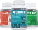 Balance ONE 2 Month Kit | Probiotic, CandAssist, Liver One | 15 Billion CFU Probiotic | Natural Cleanse with Caprylic Acid | Liver Support with Milk Thistle