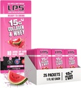 Nutritional Designs LPS Liquid Collagen & Whey Protein Supplement - Non-GMO Drink, Sugar-Free - Promotes Healthy Skin & Hair for Men & Women, Watermelon, Single Serve (25 Packets)