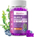 Sea Moss Gummies & Elderberry - Vitamin C + Zinc – Strength Immune & Thyroid Support Booster Gummy Bears for Kids & Adults - 60 Natural Seamoss Gummies