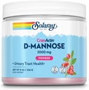 SOLARAY D-Mannose with CranActin Cranberry AF Extract Powder, 2000 mg, 400 mg of Cranberry Extract, Healthy Urinary Tract Support, Organic Natural Flavors, 30 Servings, 8 oz