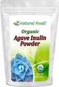 Z Natural Foods Organic Agave Inulin Powder, Natural Fiber Supplement, Prebiotic Superfood Powder for Drinks, Smoothies, and Recipes, Raw, Non-GMO, Vegan, Gluten-Free, Kosher, 1 lb