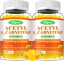 2 Pack Acetyl L-Carnitine Gummies for Men & Women - Daily Energy Support with Immune Support Gummies, Mango Flavor, 120 Count