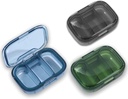 3 Pack 3 Compartment Pill Box, Moisture Proof Pill Case, Travel Pill Organizer for Pocket Purse, Daily Portable Medicine Vitamin Box, Fish Oil Box, Supplement Box