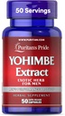 Puritan's Pride Yohimbe Exotic Herb for Men 250 mg (1000mg Equivalent), Dietary Supplement, 50 Rapid Release Capsules