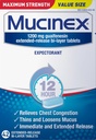 Mucinex 12 Hour Maximum Strength Extended-Release Tablets, 42 Tablets
