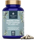 Abundant Earth Natural Sleep Aid for Adults Minding Down Sleep Support Supplement Max Strength Deep Sleep Supplement Without Melatonin to Calm & Restore The Sleeping Cycle + Magnesium, GABA 60ct