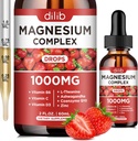 Triple Magnesium Complex Supplement, Magnesium Glycinate, Blend, Citrate Liquid Drops 1000mg with Ashwagandha, CoQ10, Vitamin B6, C, D, Zinc -Support Calm Stress Relief, Bone, Muscle, Mood Vegan