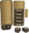 Weekly Pill Organizer 2 Times a Day, Moisture-Proof, Detachable Compartments, AM PM Pill Box 2X 7 Day, Travel Pill Organizer for Pills/Fish Oil/Medication/Vitamin/Supplements (Brown)