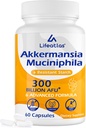 Lifeatlas Akkermansia Supplement Probiotic | with 300 Billion AFU Akkermansia Probiotic, 6-in-1 Akkermansia Probiotics for Women and Men, Daily Supplement, 60 Caps