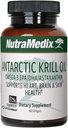 NutraMedix Antarctic Krill Oil 500mg - Fish Oil Supplement - Omega-3s (EPA & DHA) + Astaxanthin - Red Krill Supplement for Joint, Immune, Heart, Liver & Brain Health Support (60 Softgels)