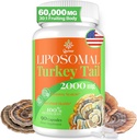 Liposomal Turkey Tail Mushroom Capsules, High Absorption Organic Turkey Tail Mushroom Extract 2000MG| 30:1 Fruiting Body| Supplement for Digestive Health, Energy & Immune Support, Non-GMO -90 Capsules