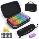 Monthly Pill Organizer 2 Times a Day, 30 Day Pill Organizer Box AM PM with Weekly Pill Bag,32 Daily Large Compartments,1 Month Pill Holder to Hold Vitamins, Medication and Supplements