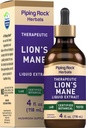 Piping Rock Lions Mane Tincture | 4 Fl Oz | Mushroom Extract Liquid Drops | Alcohol Free Supplement | Vegetarian, Non-GMO, Gluten Free