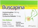 Buscapina Pain Relief Caplets – PMS, Cramps, Headaches, Bloating, Back & Joint Pain – for Women and Men – Box with 24 Caplets