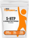 BulkSupplements.com 5-HTP Powder - 5-Hydroxytryptophan, 5 HTP Supplement - 5-HTP 200mg, Mood Support Supplement - Gluten Free, 200mg per Serving, 50g (1.8 oz) (Pack of 1)